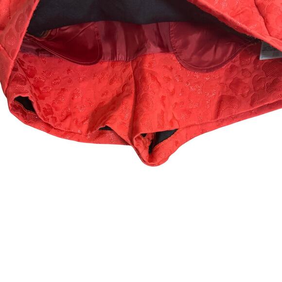 MAJE Jacquard Red Allover Tonal Leopard Pattern Skort Women’s Sz FR 36 / US 4 - Picture 6 of 14